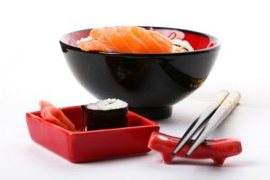 Plate with sushi clipart