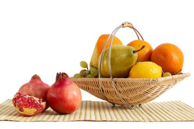 Basket with fruit clipart