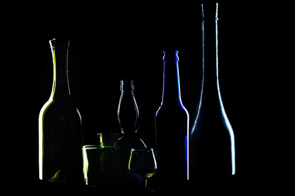 Sylwetki butelek — Zdjęcie stockowe