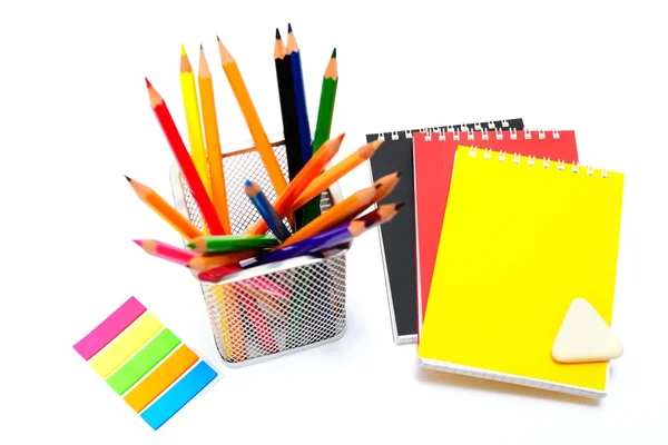 Notepads with stationary objects — Stock Photo, Image