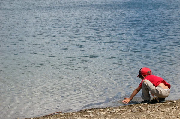 stock image Boy and river