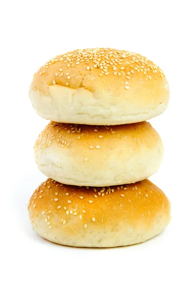 Fresh buns on white background — Stock Photo, Image