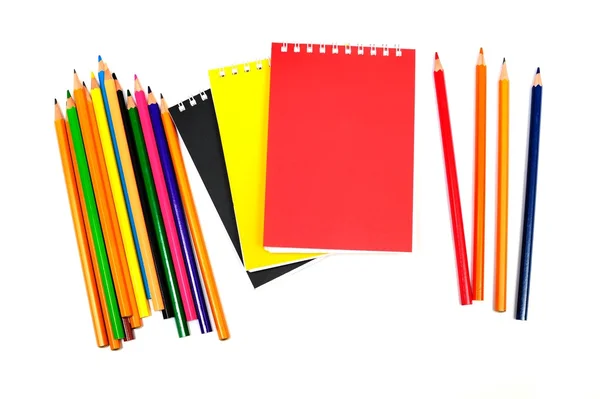 Cuadernos con lápices — Foto de Stock