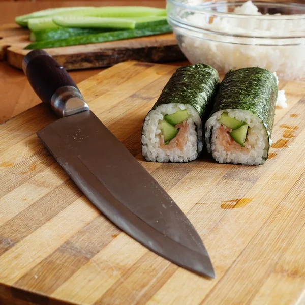 Rolls and knife — Stock Photo, Image