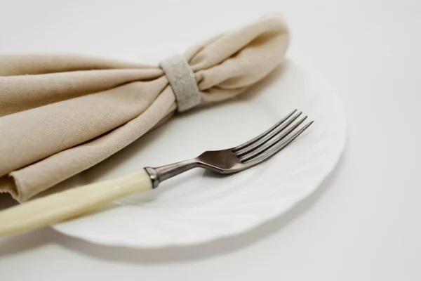 Fourchette et serviette — Photo