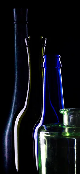 Şarap şişeleri Silhouettes — Stok fotoğraf
