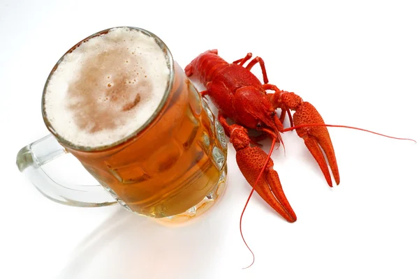 Cerveza y cangrejos de río — Foto de Stock