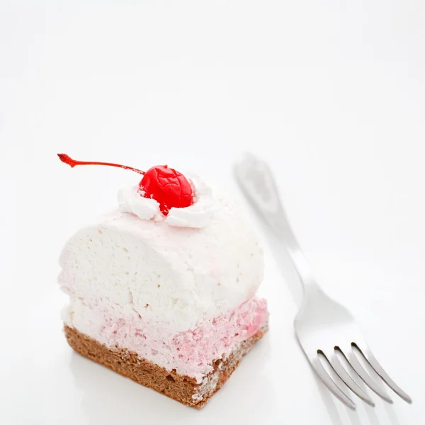 Tårta med gaffel — Stockfoto