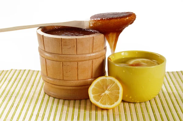 Miel y té — Foto de Stock
