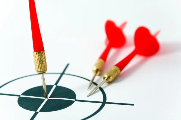 Red darts and target — Stock Photo, Image