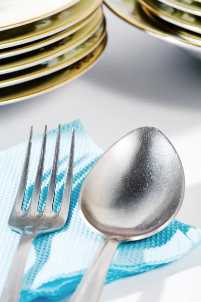 Cucchiaio e forchetta — Foto Stock