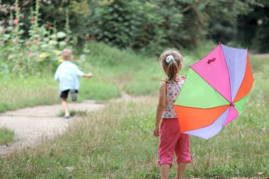 Play with umbrella clipart