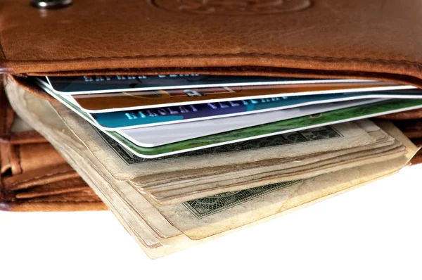 Kreditkarte im Geldbeutel — Stockfoto