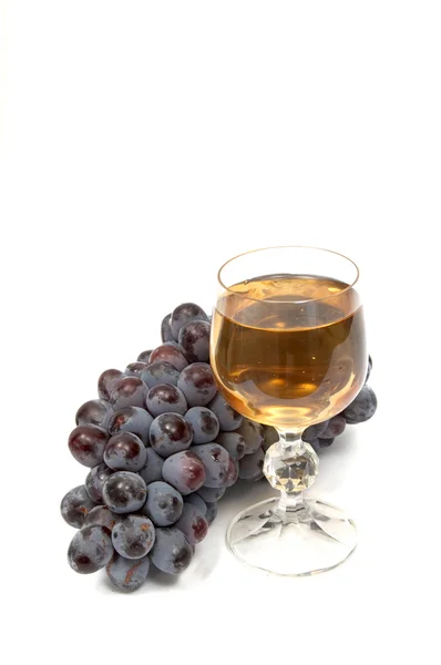 Grape and wineglass — Stock Photo, Image