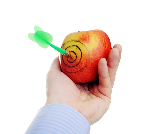 Apple with dart — Stock Photo, Image