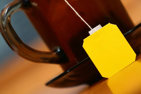Yellow label of tea — Stock Photo, Image
