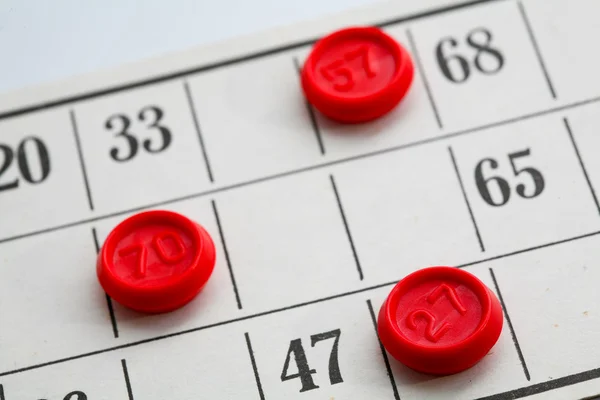 Três fichas de jogo de bingo — Fotografia de Stock