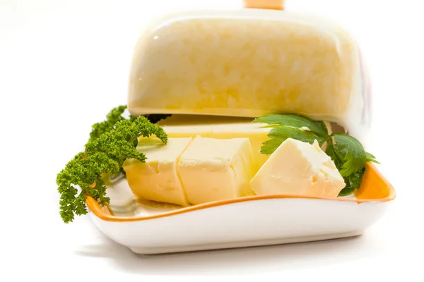 Masło na talerzu — Zdjęcie stockowe