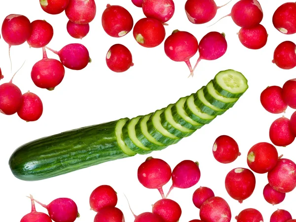 Cucumber and radish — Stock Photo, Image