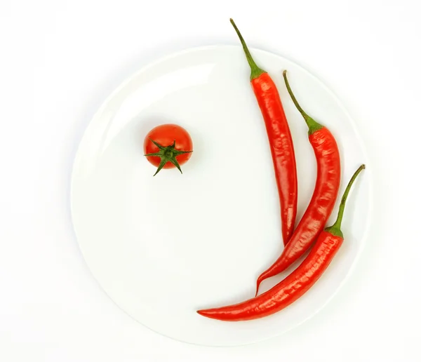 Κόκκινες πιπεριές & ντομάτας — Φωτογραφία Αρχείου
