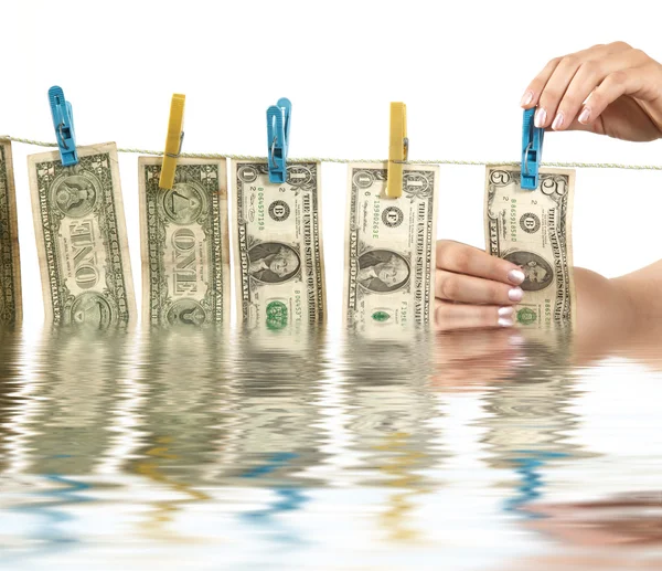 Hands and dollars — Stock Photo, Image