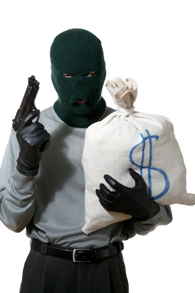 Thief with sack — Stock Photo, Image