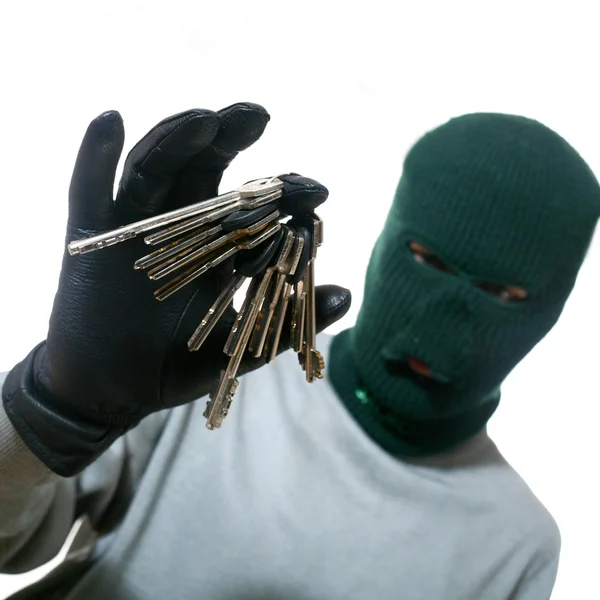 Thief with keys — Stock Photo, Image