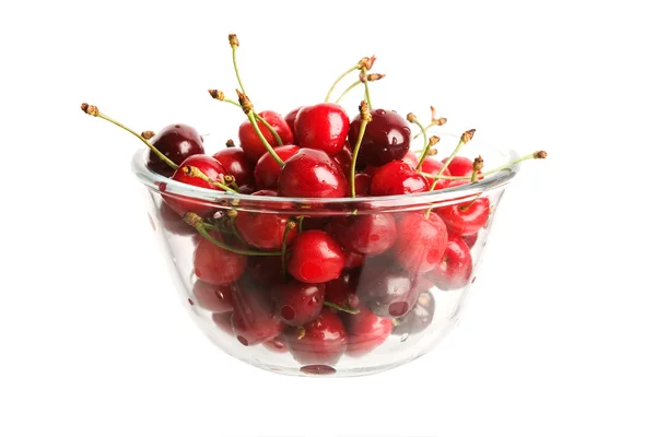 Red cherries in glass — Stock Photo, Image