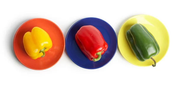 Peppers in row — Stock Photo, Image