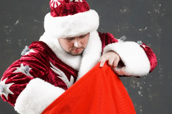 Санта-Клаус с сумкой — стоковое фото