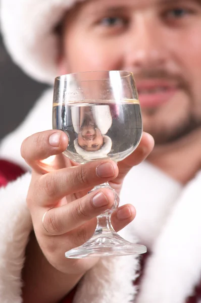 Weihnachtsmann trinken — Stockfoto