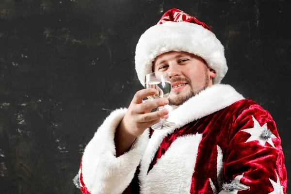 Santa drinking — Stock Photo, Image