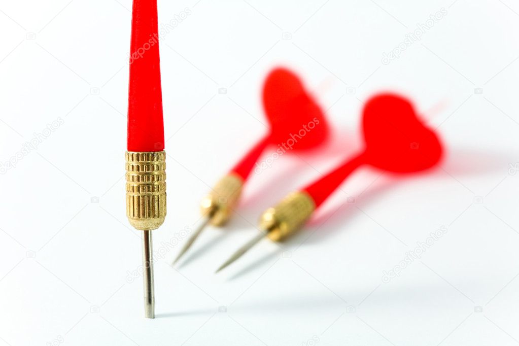 Red darts close-up