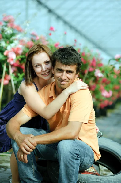 温室のカップル — ストック写真