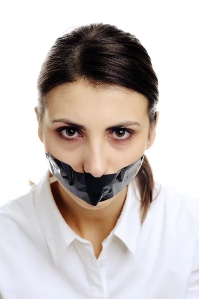 Covered mouth — Stock Photo, Image