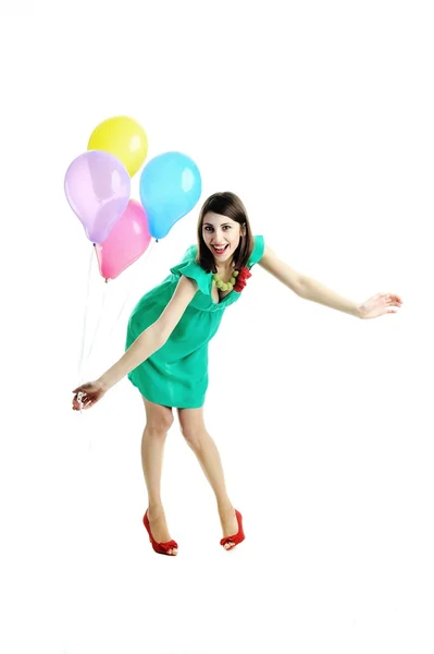 Jovem com balões — Fotografia de Stock