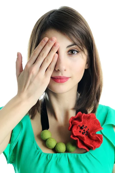 Woman closed her face — Stock Photo, Image