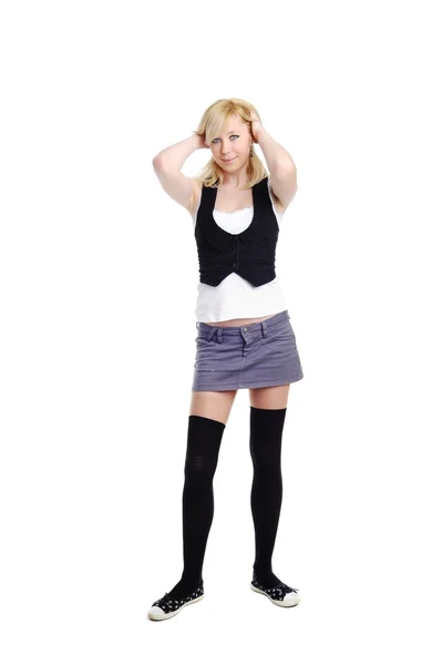 Meisje in korte rok — Stockfoto