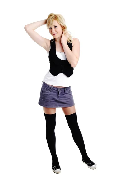 Chica en falda corta — Foto de Stock