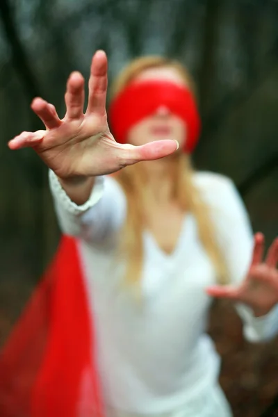 Red blindfold — Stock Photo, Image