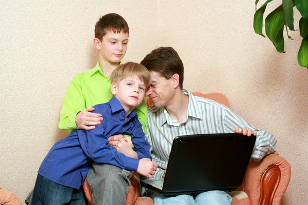 Father and his sons — Stock Photo, Image