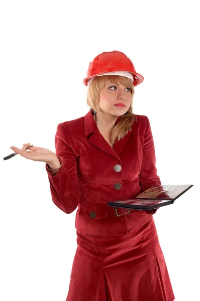 Бізнес-леді в червоний колір — стокове фото