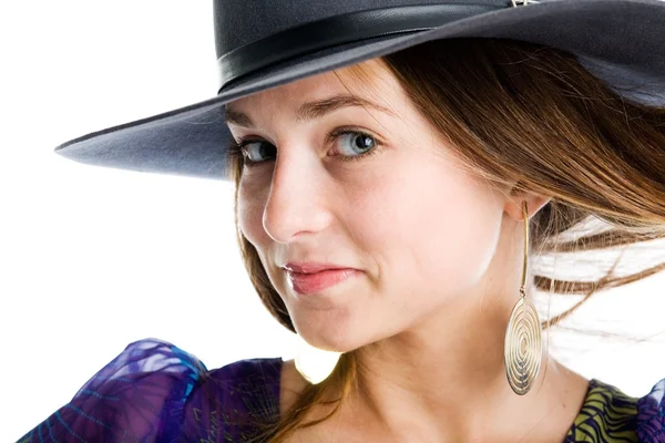 Nő kalapban. — Stock Fotó