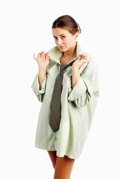 Girl in shirt — Stock Photo, Image