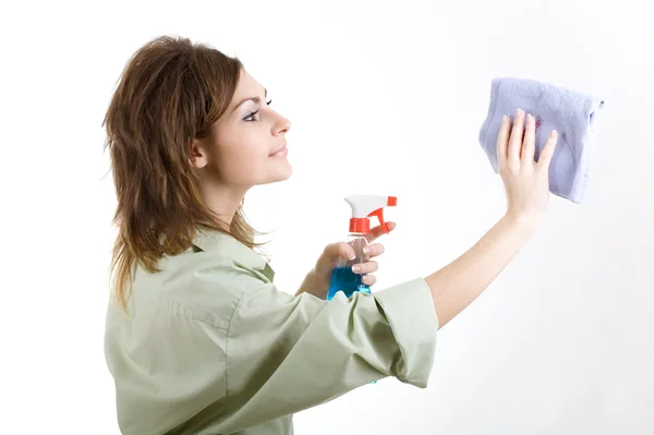 Cleaning window — Stock Photo, Image