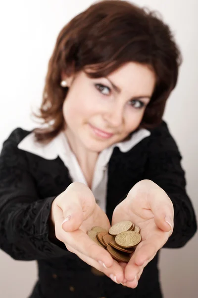 Showing coins — Stock Photo, Image