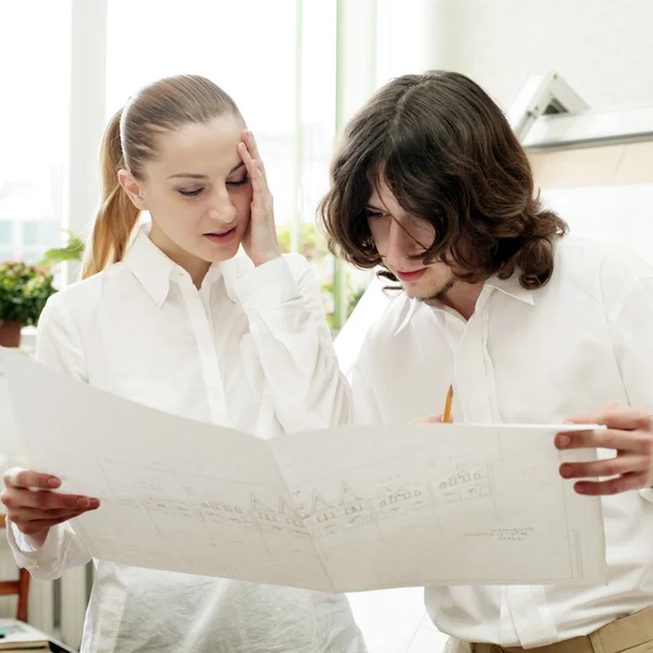 Busy architects — Stock Photo, Image