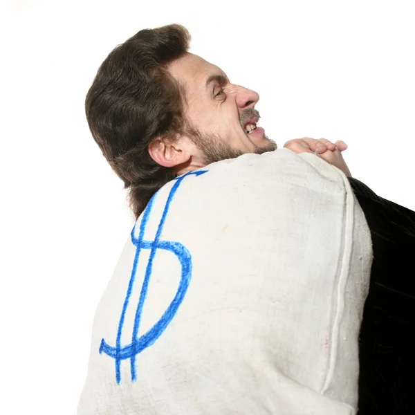 Homem com saco nas costas — Fotografia de Stock