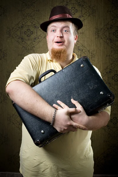 Homem com caixa preta — Fotografia de Stock