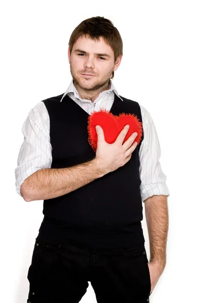 Man med hjärta — Stockfoto